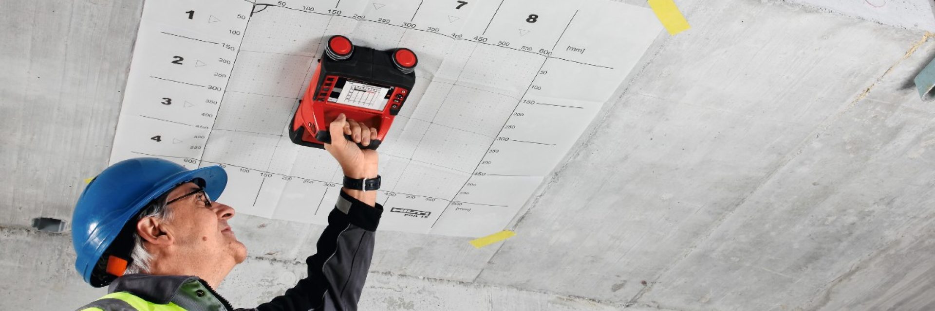 Hilti concrete scanner finding post-tensioning tendons in Pune, India
