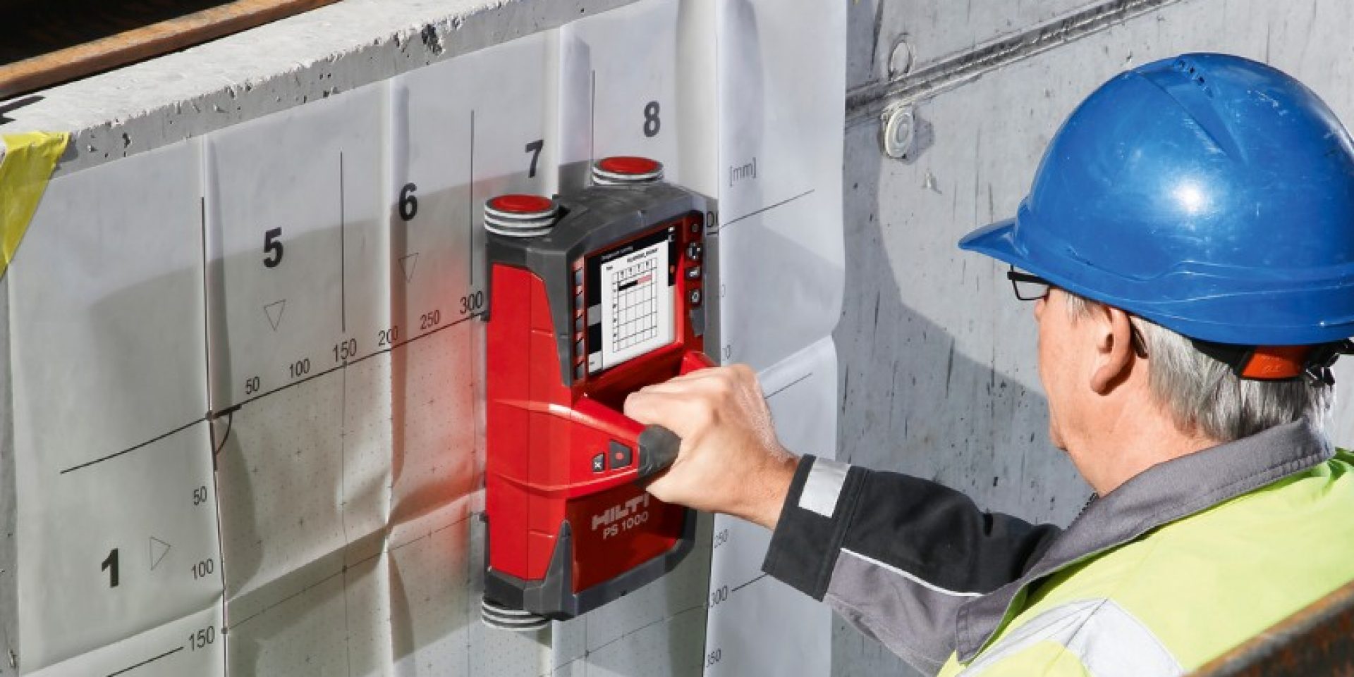 Structural analysis with Hilti PS 1000 concrete scanner and rebar detector