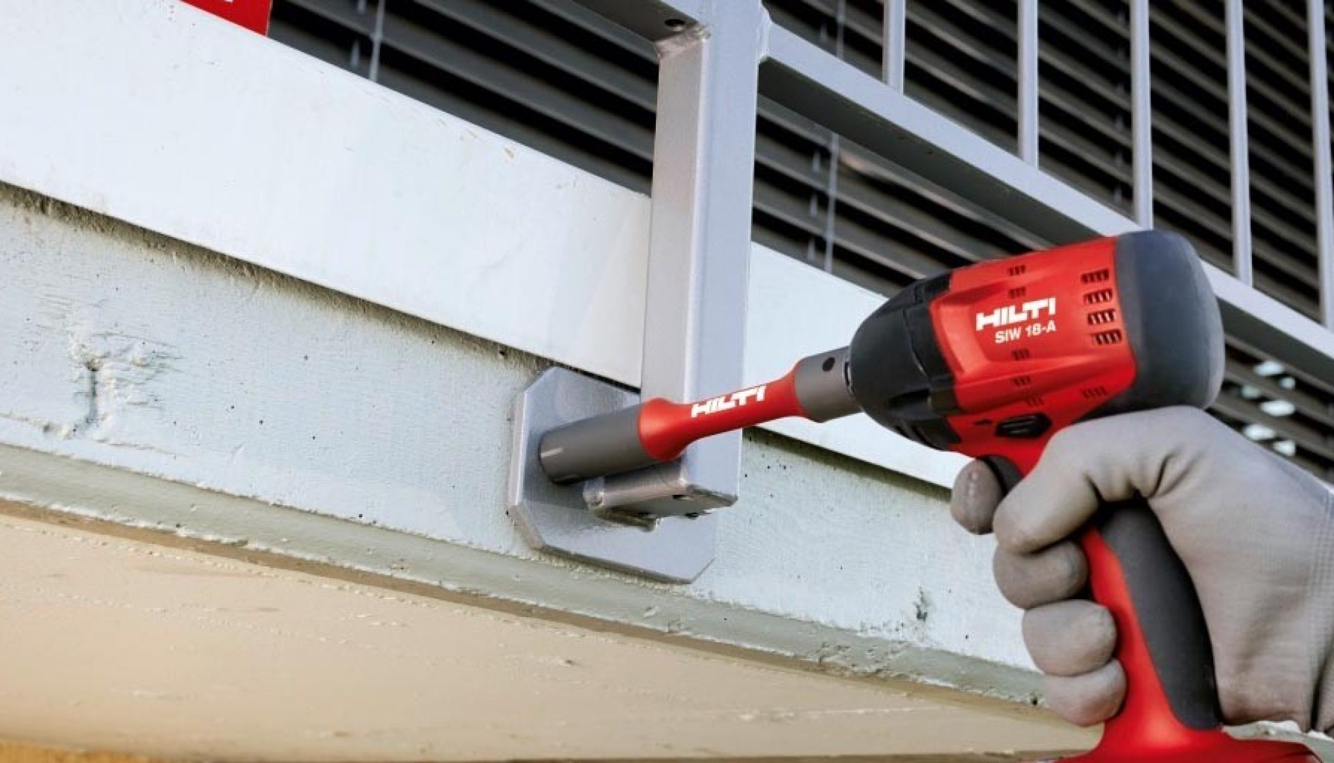 installation of handrail with Hilti impact wrench