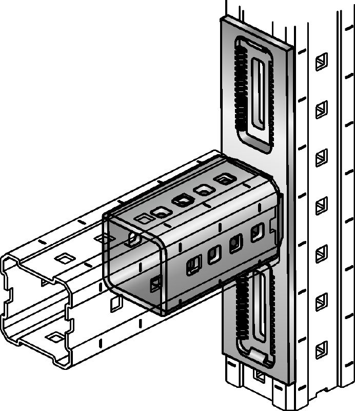 MIC-L Connector Hot-dip galvanised (HDG) connector for fastening MI girders perpendicularly to one another
