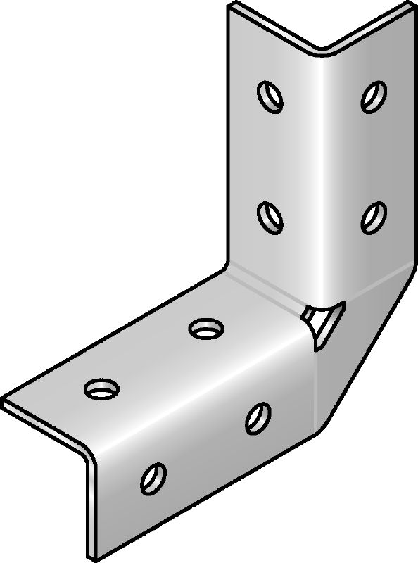MRW 90°-HDG Hot-dip galvanised (HDG) angle bracket for connecting MR strut channels or brackets