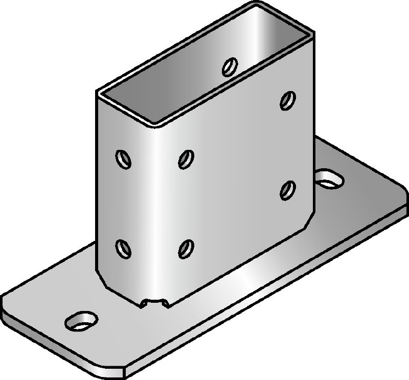 MRP Galvanised base connector for fastening strut channel to base material