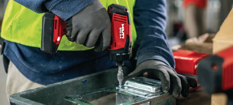SFD 2-A Cordless drill driver Subcompact class cordless 12V screwdriver powered by Li-ion battery with 1/4 hexagonal chuck for light-duty applications Applications 1