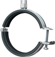 MP-L-I Quick-close pipe clamp light-duty (sound insulated) Premium galvanised pipe clamp with quick closure for economical light-duty applications