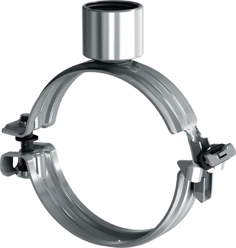 MP-U Quick-close pipe clamp Premium galvanised pipe clamp with quick closure for high productivity in medium-duty applications (no sound inlay)