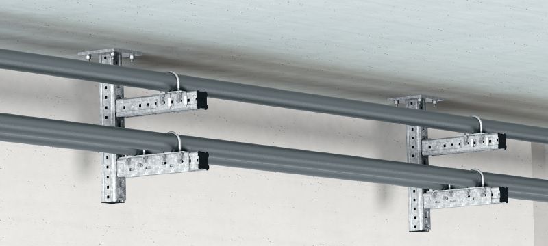 MIC-UB Hot-dip galvanised (HDG) connector for fastening U-bolts to MI girders Applications 1