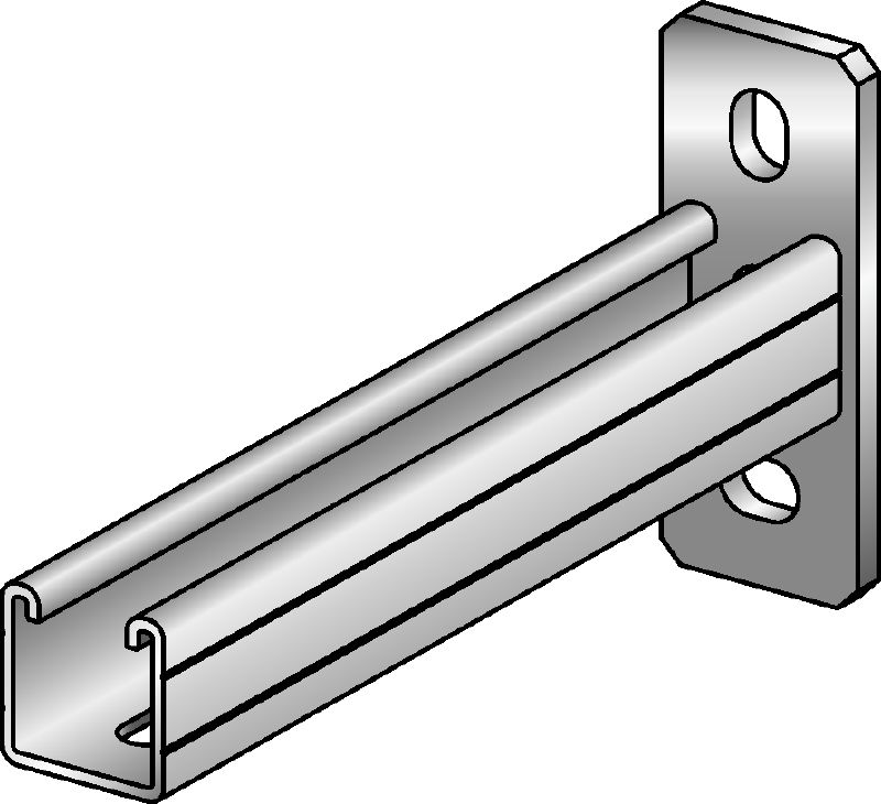 MQK-41/3 Bracket Galvanised bracket with a 41 mm high, 3 mm thick single MQ strut channel