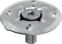 X-FCM-R Крепежный диск для решетчатых настилов (нержавеющая сталь) Крепежный диск из нержавеющей стали для крепления напольных решетчатых настилов с использованием резьбовых шпилек в высококоррозийных средах