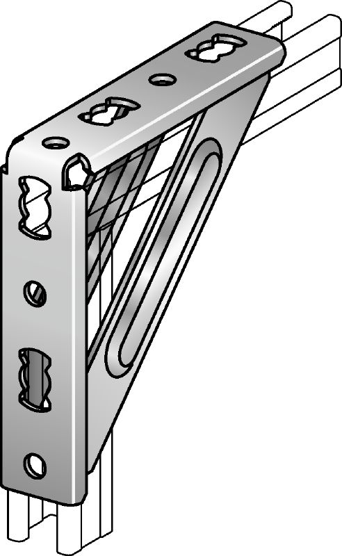MQW-S Angle bracket Galvanised 90-degree heavy angle for connecting multiple MQ strut channels in medium/heavy-duty applications